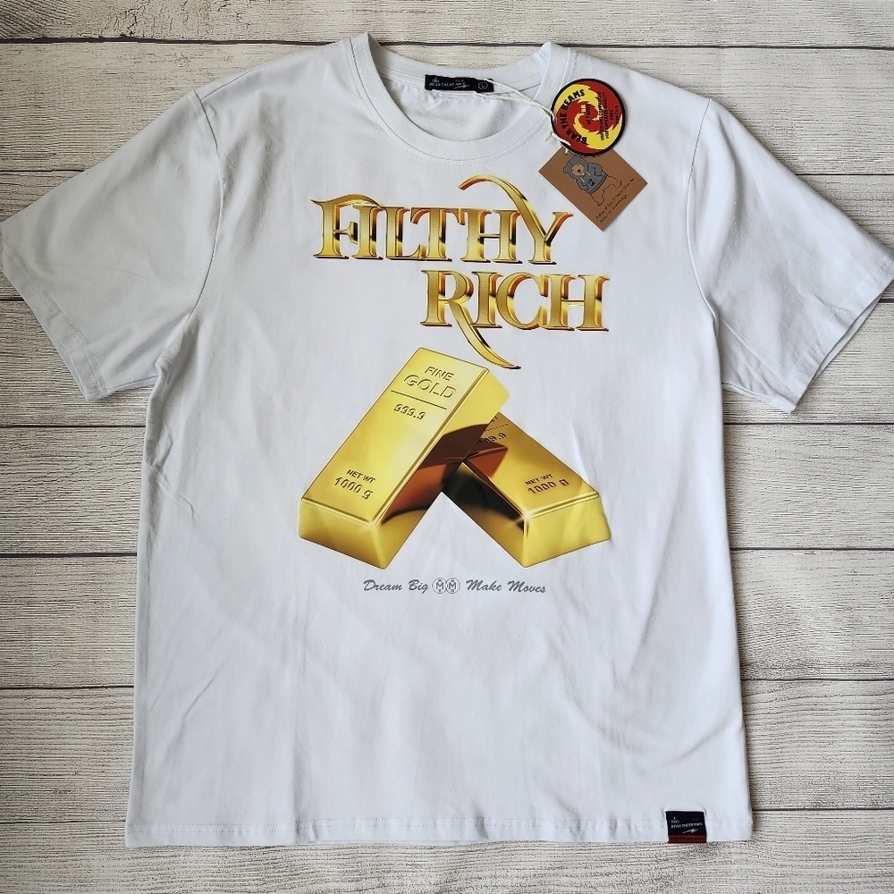 White 'Filthy Rich' Graphic Tee - Picture 2 of 11